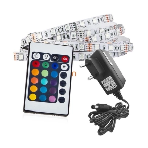   LED szalag 60 led IP20 4,8W/fm, 5fm-s szett tápegységgel vezérlővel RGBW meleg fehér 3000K SMD2835 LED-POL 5902533194407 ORO-STRIP-300L-RGBW-NWD-SET