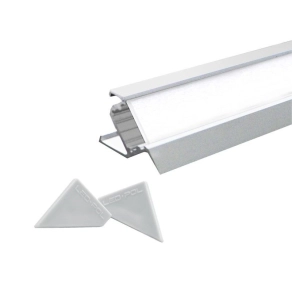   LED szalaghoz alu sín szett sarki 2 fm-es fehér 25x20mm - Oro 32040