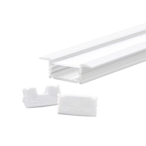   LED szalaghoz alu sín szett süllyesztett 2 fm-es fehér LED POL 17x27x9mm ORO32041 5902533198207