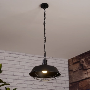   Fekete függesztett lámpa loft stílusban, 36 cm - Lars GTV OS-LARS2-10-DEC
