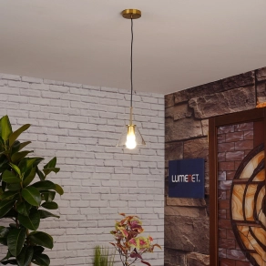   Üveg függesztett lámpa arany színben, 18 cm - Giglas GTV OS-GIG2-40-DEC