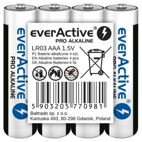 EverActive alkáli elem AAA 1,5V 4 darabos (Pro)