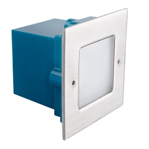  Kültéri falba építhető négyzet alakú LED lámpa, 0,6W, 4000K, 10lm, nikkel - Taxi Kanlux 26461