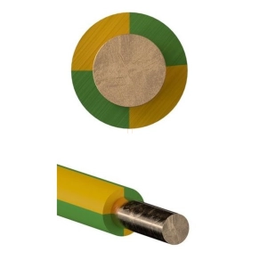   H07V-U  1x 1,5 zöld/sárga (100) 450/750V egyerű tömörvezeték (M-Cu, MCu)