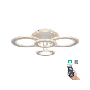   Szabályozható mennyezeti LED lámpa, fehér, 58 cm, 120 W, 10000 lm, 3000-4000-6500 K - Rondos Klausen KL151061