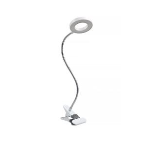   Szabályozható csíptetős asztali LED lámpa, króm színben 38 cm, 8 W, 790 lm, 3000-4500-6500 K - Flex Klausen KLAUKL148010