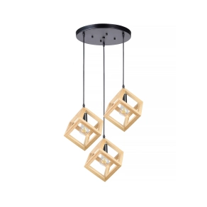   Függesztett lámpa natúr színben 3 foglalattal - Rhombus Klausen KL113016