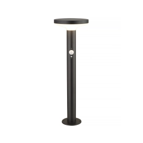   Kültéri állólámpa, 4,4W, 215lm, meleg fény, mozgásérzékelővel, H 50 cm, fekete, IP44 - Klausen Shiny