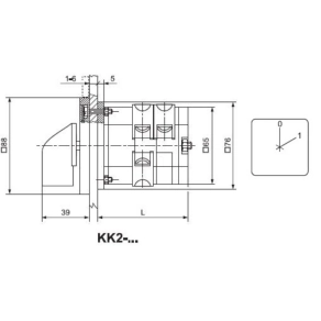  Ganz KKE2-63-6096 BE-KI kapcsoló, fogantyús kézikapcsoló 63A, IP65, 4P
