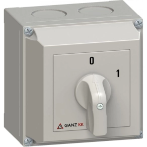   Ganz KKM1-32-6001 BE-KI kapcsoló, tokozott kézikapcsoló 32A, IP65, 2P