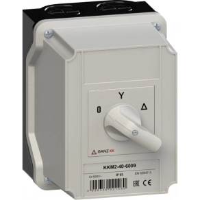   Ganz KKM2-40-6009 Motorkapcsoló, tokozott kézikapcsoló 40A, csillag-delta átkapcsoló IP65