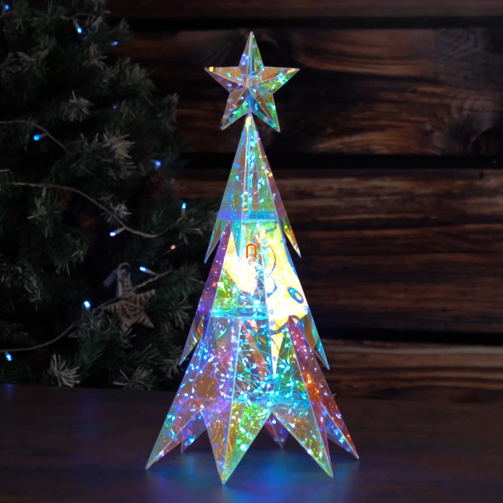 Irizáló LED-es karácsonyfa, 53 cm - QX-Impex 432735