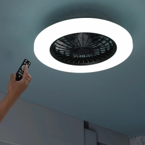   Távirányítóval szabályozható ventilátoros mennyezeti LED lámpa, 48 cm - Dalfon 2 Rábalux 71329