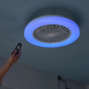   Távirányítóval szabályozható ventilátoros mennyezeti LED lámpa, 48 cm, fehér - Dalfon 2 Rábalux 71333