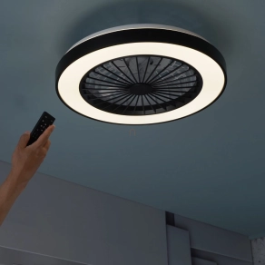   Távirányítóval szabályozható ventilátoros mennyezeti LED lámpa, 48 cm - Dalfon 2 Rábalux 71336