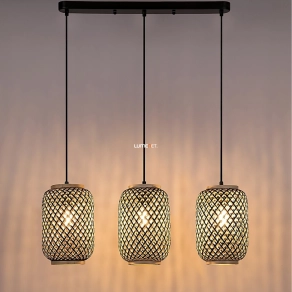   Függesztett rattan lámpa 3 foglalattal - Adalla Rábalux 72093