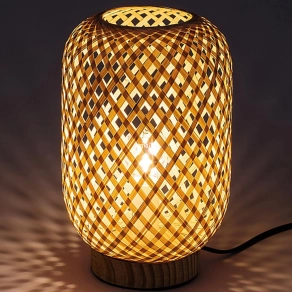   Asztali rattan lámpa, 24 cm - Alinafe Rábalux 74016, 1xE14 foglalattal