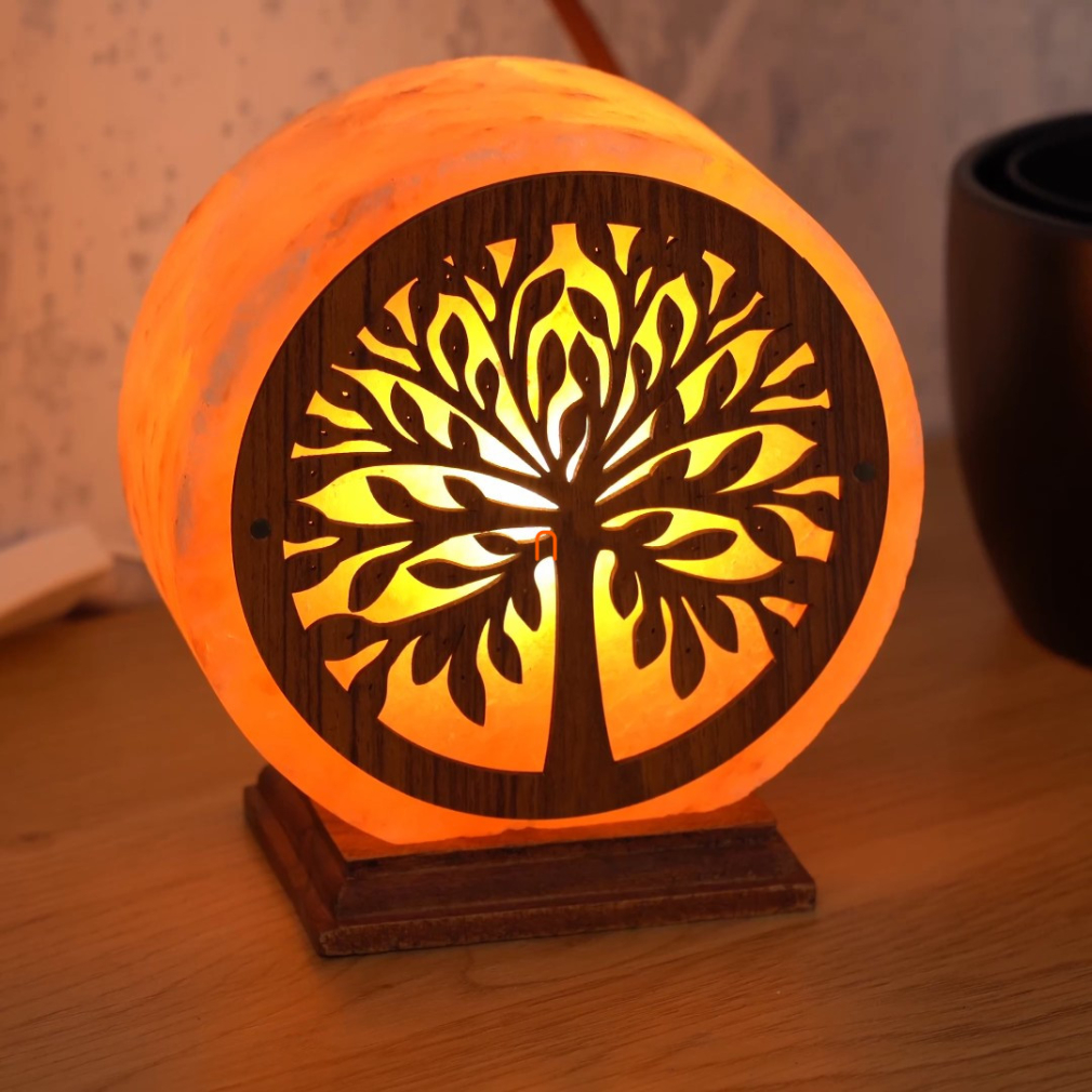 Asztali sólámpa, életfa mintás, 16 cm - Igdrasil Rábalux 76009, 1xE14 foglalattal