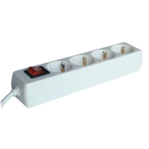   Tracon hálózati elosztó 4db aljzat 1,5fm vezetékkel, kapcsolóval (H05VV-F 3x1 mm2) HK4