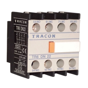   Tracon homlokoldali segédérintkező TR1D/F és TR1E-hez 1×NC+3×NO 2A 230V - TR6DN31