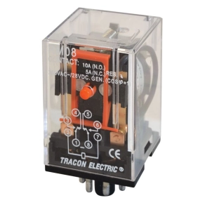 Ipari relé 24V DC / 2×CO, (3A, 230V AC / 28V DC) RM08-24DC