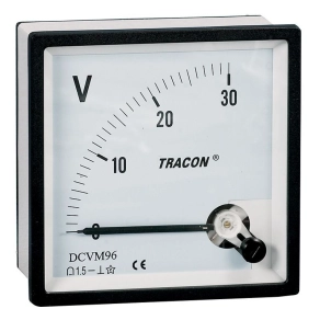   Tracon analóg egyenáramú voltmérő 48×48mm, 600V DC - DCVM48-600