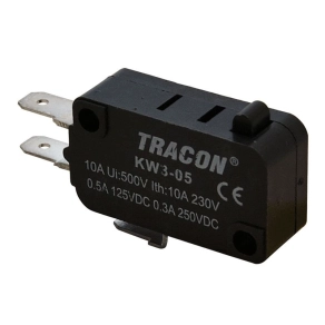  Tracon mikrokapcsoló ütközős 16(4)A / 250V AC, 4,8x0,8 mm, IP00 - KW3-05