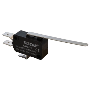   Tracon mikrokapcsoló, rugószáras 52mm, 250V/10(3)A, 6,3x0,8mm, IP00 - KW3-21