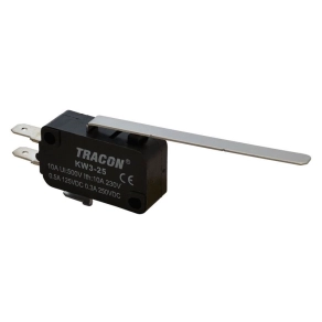   Tracon mikrokapcsoló, rugószáras 52mm, 250V/16(4)A, 4,8x0,8mm, IP00 - KW3-25