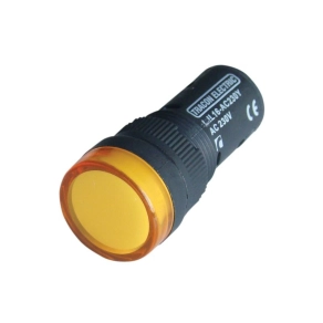   LED-es jelzőlámpa, sárga 24V AC/DC, d=16mm LJL16-YC Tracon