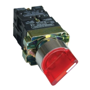   Tracon világítókaros kapcsoló, fémalap, piros, LED, kétállású 1×NC+1×NO, 3A IP42 - NYGBK2465P