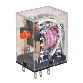   Tracon miniatűr relé 12V AC / 2×CO, (3A, 230V AC / 28V DC) RM09-12AC