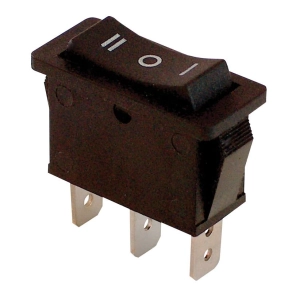   Készülékkapcsoló, háromállású, fekete, (I-0-II felirat) 16(6)A, 250V AC TES-12 Tracon