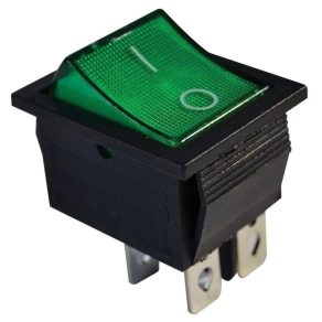   Készülékkapcsoló, BE-KI, 2-pólus, zöld 16(6)A, 250VAC TES-44 Tracon