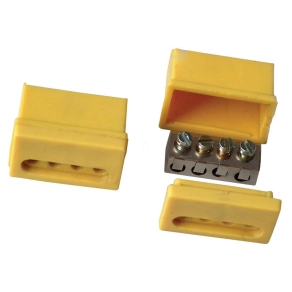   Szigetelt csavaros vezeték összekötő, sárga ház 4×(1,5-4mm2) TRK4 Tracon