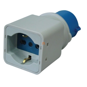   Tracon csatlakozó adapter, CEE/Schuko IN 2P+E 6h (CEE), OUT 2P+E (Schuko) 16A TICS-A1