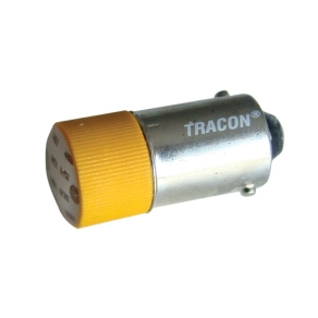   LED-es jelzőizzó, sárga 24V AC/DC, Ba9s NYGL-ACDC24Y Tracon