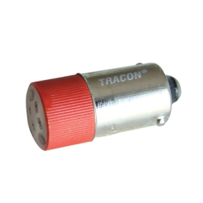   LED-es jelzőizzó, piros 230V AC/DC, Ba9s NYGL-ACDC230R Tracon