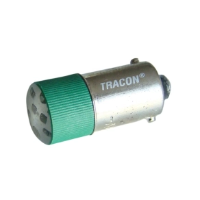 LED-es jelzőizzó, zöld 400V AC, Ba9s NYGL-AC400G Tracon