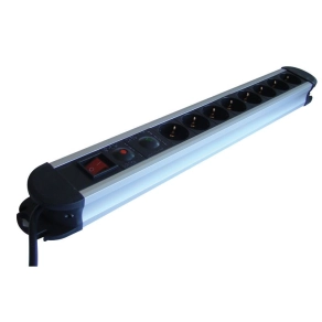   Tracon 8-os elosztó kapcsolóval+túlfeszültség+túláram védelem 3680W HKTM8-3M-ALU