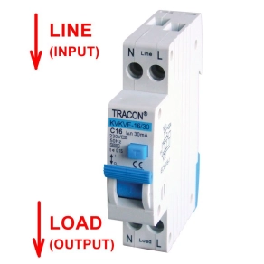   Kombinált védőkapcsoló, elektronikus 2P, 1C6, 30mA, 6kA KVKVE-6/30 Tracon