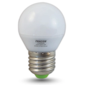   LED kisgömb 5W E27 370lm 4000K semleges fehér fényforrás 250fok Ra80 230V LG455NW Tracon