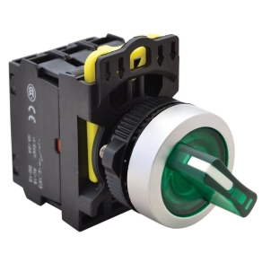   Tracon világítókaros kapcsoló, zöld, LED, kétállású 1×NO+1×NC, 5A/230V AC-15, IP65, LED 230V AC/DC NYK3-SL21G