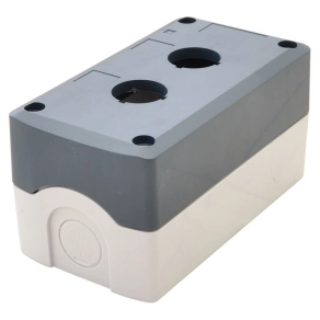   Tracon összeállított tokozat nyomógombokhoz, szürke, 2-es 22,5mm IP65, 2×PG-13,5 NYGD-2GR