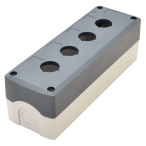   Tracon összeállított tokozat nyomógombokhoz, szürke, 4-es 22,5mm,IP65 NYGD-4GR