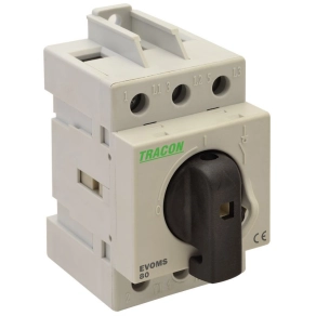   Tracon sorolható lakatolható szakaszoló kapcsoló 400V, 100A, 50Hz, 3P, 25-50mm2 EVOMS100/3