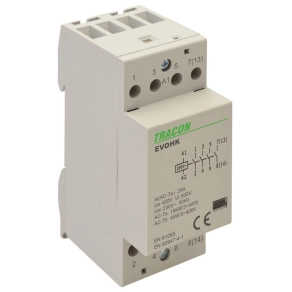  Tracon installációs kontaktor 24V, 2 Modul 4×NO, 25A - EVOHK4-25-24