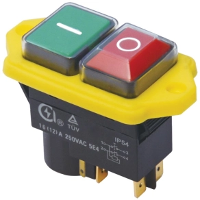   Tracon relés biztonsági kapcsoló, csavarozható, sárga kerettel 5PIN,12A,6,3×0,8mm IP54 - SSTM-045