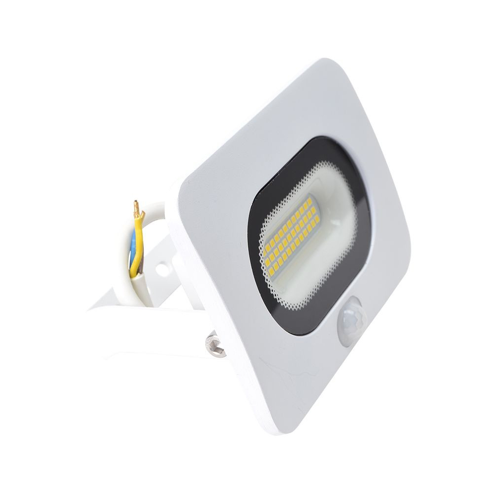 LED fényvető mozgásérzékelővel, fehér 20W 4000K IP65 1500lm 3-10m RLEDLFM20 - Tracon RSMDLFM20