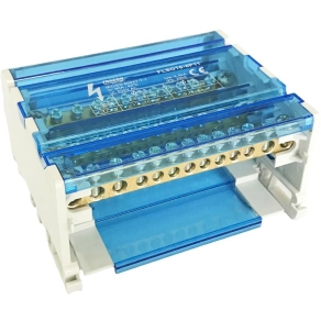   Tracon moduláris elosztóblokk nyitható fedéllel 3×16(10) mm2 / 8×10(6) mm2 80A FLSO16-4P11